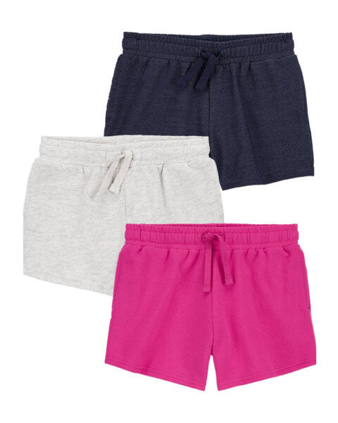 Kid 3-Pack Pull-On French Terry Shorts 4