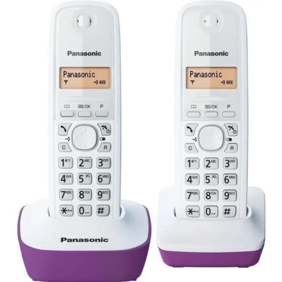 Panasonic KX-TG1612FRF Duo-Telefon ohne Anrufbeantworter Wei Lila
