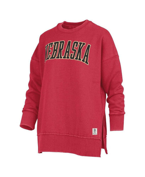 Women's Scarlet Nebraska Huskers Stone Gala Oversized T-shirt
