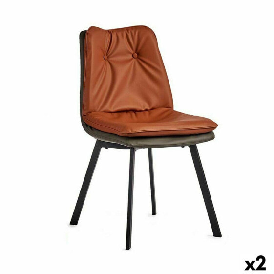 Кресло мягкое Gift Decor Кнопками Коричневое Черное Серое Стальное 62 x 85 x 47 см (2 шт)