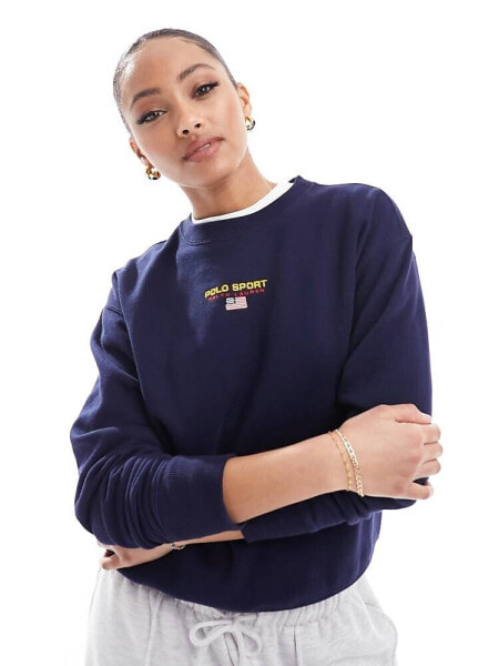 Polo Ralph Lauren Sport Capsule sweatshirt with central logo in navy