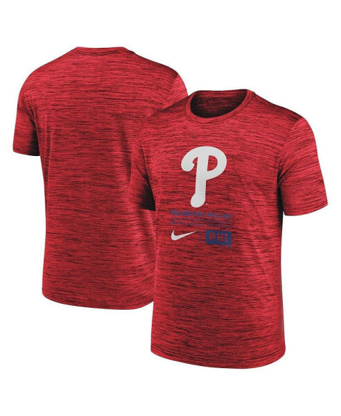 Men's Red Philadelphia Phillies Large Logo Velocity T-Shirt