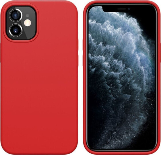 чехол силиконовый красный Apple iPhone 12 Mini NILLKIN