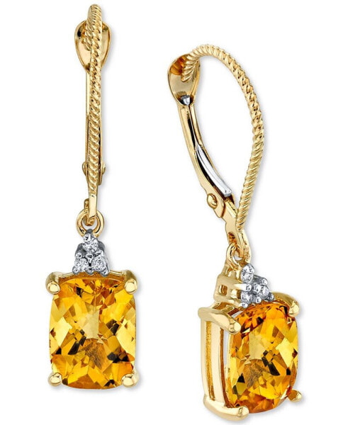 Серьги Macy's Citrine & Diamond