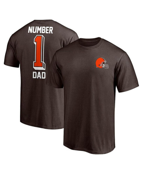 Men's Brown Cleveland Browns #1 Dad T-shirt