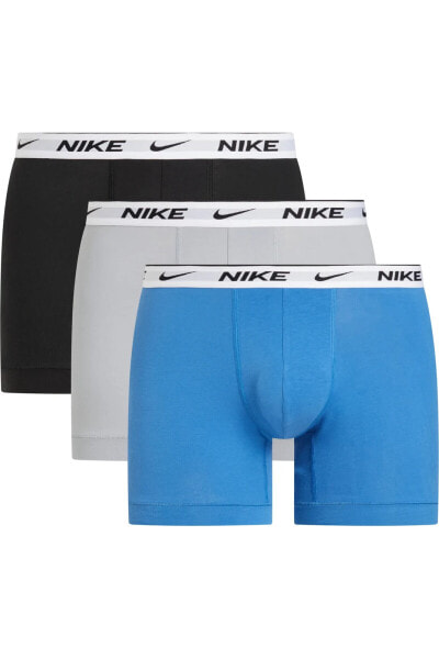 Erkek Nike Marka Logolu Elastik Bantlı Günlük Kullanıma Uygun Mavi-Gri-Siyah Boxer 0000KE1008-F8G