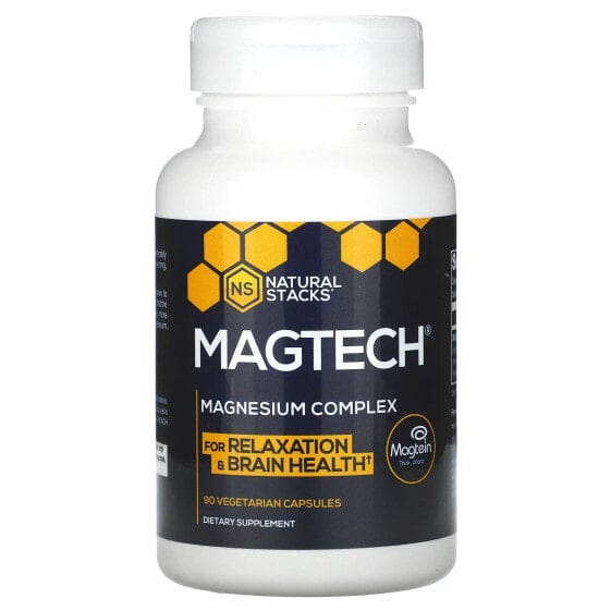 Витамины и минералы Natural Stacks MagTech, Комплекс магния, 90 вегетарианских капсул