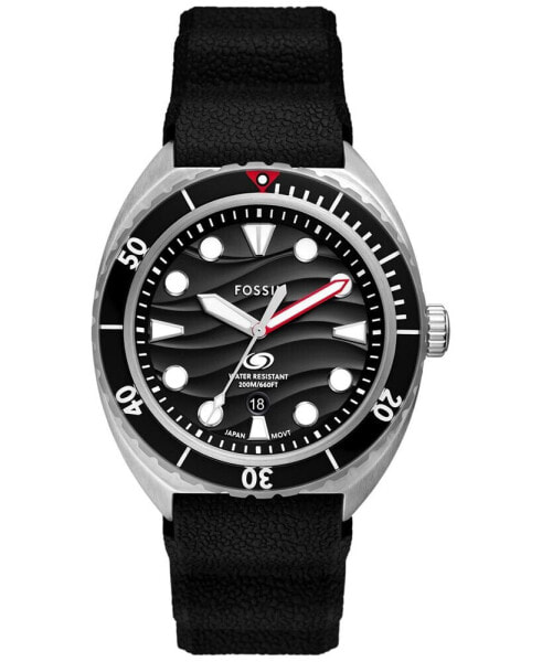 Men's Breaker Three-Hand Date Black Silicone Watch 42mm