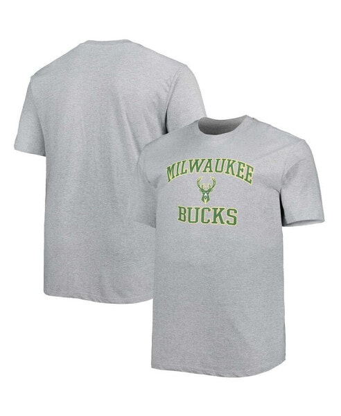 Men's Heathered Gray Milwaukee Bucks Big and Tall Heart & Soul T-shirt
