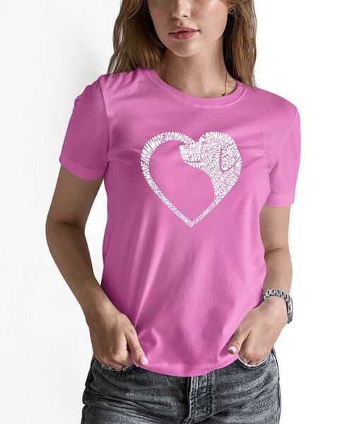 Women's Dog Heart Word Art Short Sleeve T-shirt