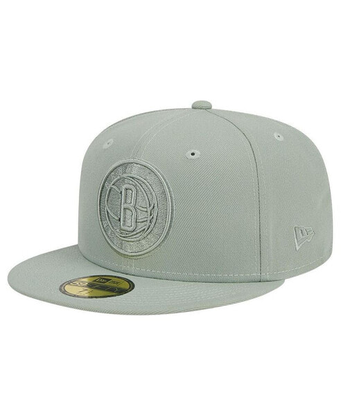 Men's Light Green Brooklyn Nets Sage Color Pack 59Fifty Fitted Hat