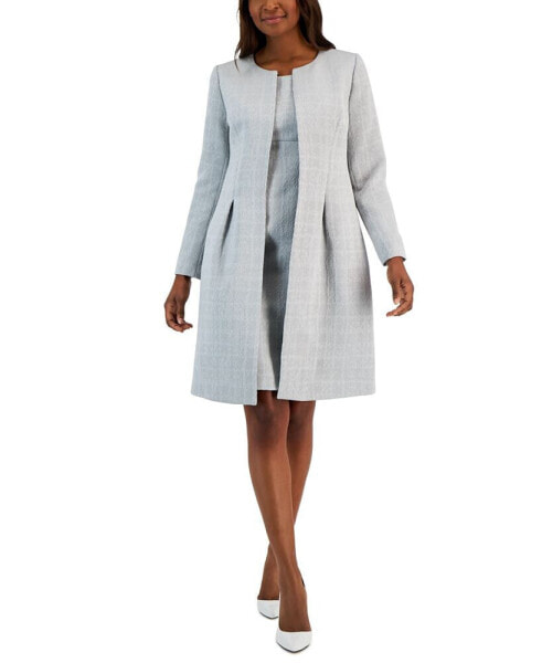 Women's Jacquard Long Jacket & Sheath Dress, Regular and Petite Sizes