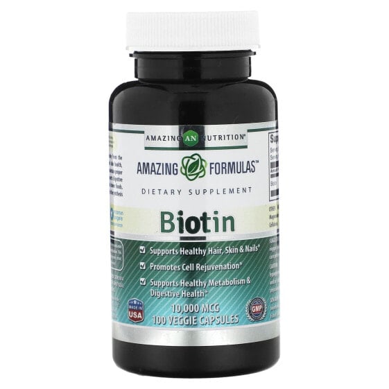 БАД amazing nutrition Биотин, 10 000 мкг, 200 капсул
