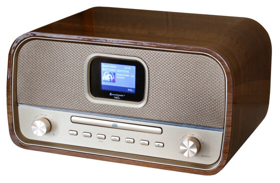 Soundmaster DAB970BR1 - Home audio mini system - Gold - Wood - 30 W - DAB+,FM - MP3 - CD,CD-R,CD-RW