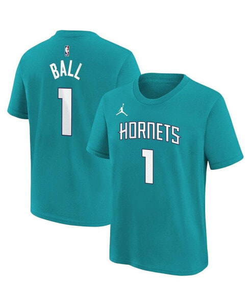 Футболка для малышей Jordan LaMelo Ball Charlotte Hornets Teal и Номерайка