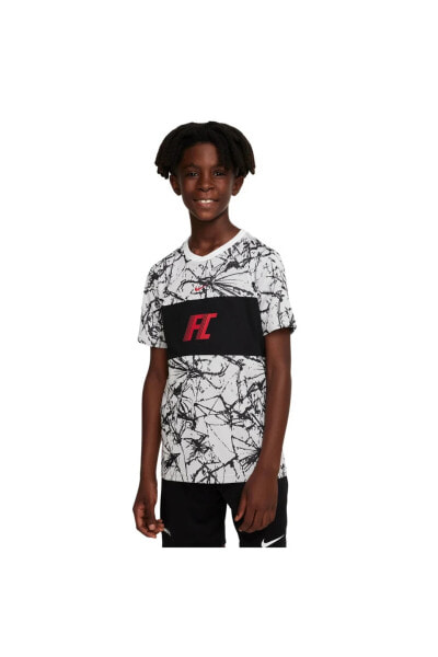 Футболка спортивная Nike F.C Dri Fit для мальчиков серого цвета