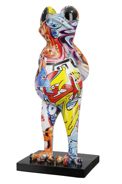 Bunte Frosch Skulptur Street Art