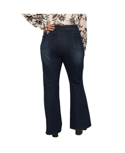 Women's Plus Size Dark Wash Slim Flare Jeans