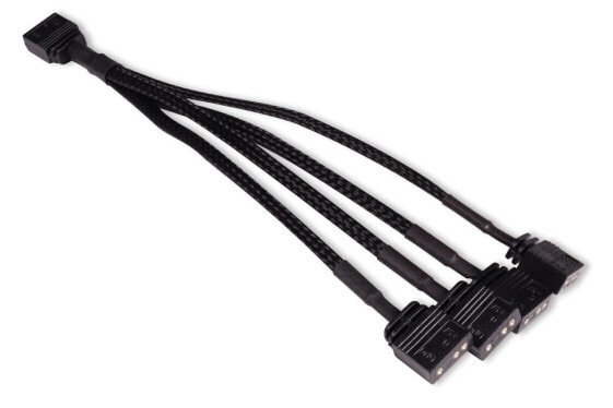 Разветвитель RGB кабель Alphacool Y-Splitter aRGB 3-Pin на 4x 15cm - черный