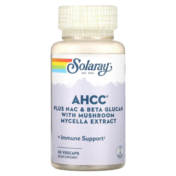 AHCC Plus NAC & Beta Glucan With Mushroom Mycelia Extract, 30 Vegecaps