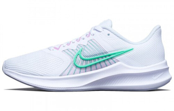 Nike Downshifter 11 耐磨透气 低帮 跑步鞋 女款 白绿 / Кроссовки Nike Downshifter 11 CW3413-101