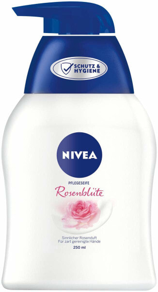 NIVEA Rose Blossom Care Soap (250 ml), Nourishing Liquid Soap for Noticeably Soft, Smooth Hands, pH Skin-Friendly Hand Soap with Rose Petal Fragrance
