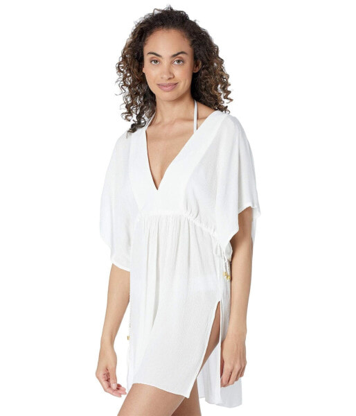 Lauren Ralph Lauren Womens Crinkle Rayon Dress Cover Up White XL (US 16-18)