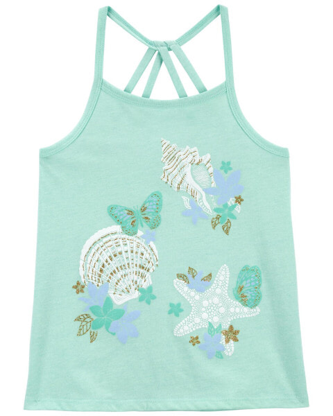 Kid Seashell Print Graphic Tank 5