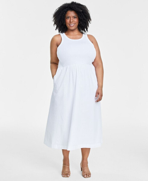 Trendy Plus Size Tank Midi Dress, Created for Macy's