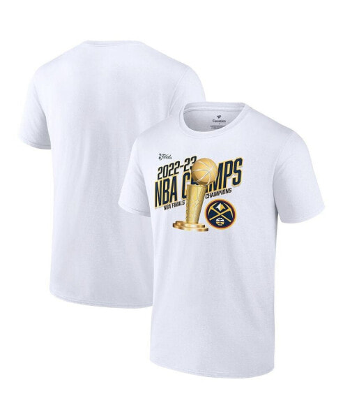 Men's White Denver Nuggets 2023 NBA Finals Champions Floater Trophy T-shirt