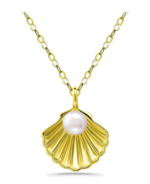 Giani Bernini cultured Freshwater Pearl (5mm) Shell Pendant Necklace, 16" + 2" extender, Created for Macy's