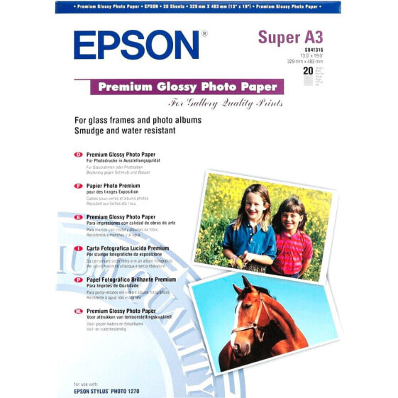 EPSON Premium Glossy A3+ 20 Sheets photo paper 255gr