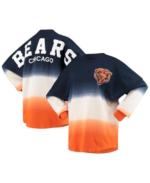 Women's Navy, White Chicago Bears Ombre Long Sleeve T-shirt