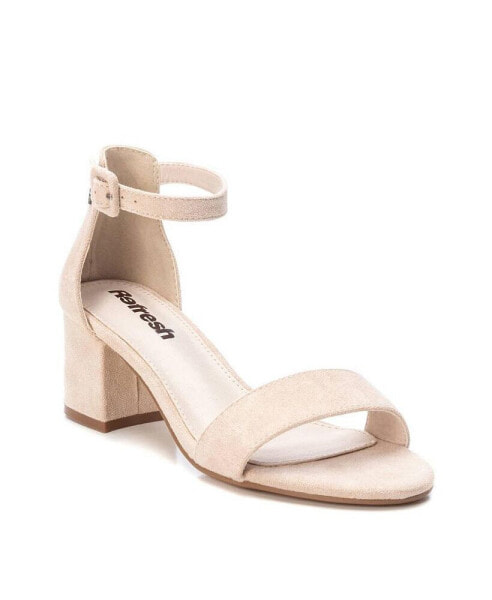 Women's Block Heel Suede Sandals GO By Beige