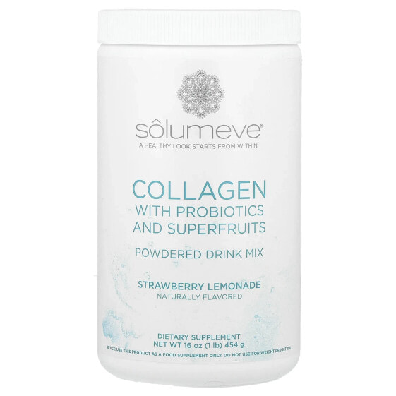 Collagen with Probiotics and Superfruits, Powdered Drink Mix, Strawberry Lemonade, 16 oz (454 g)