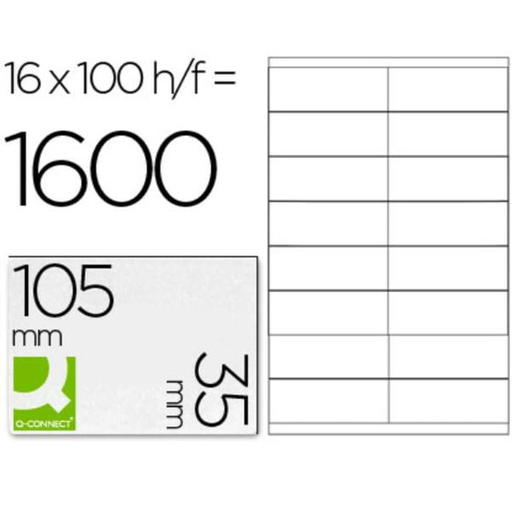 Клейкие этикетки белые Q-Connect KF10653 100 листов 105 x 35 мм
