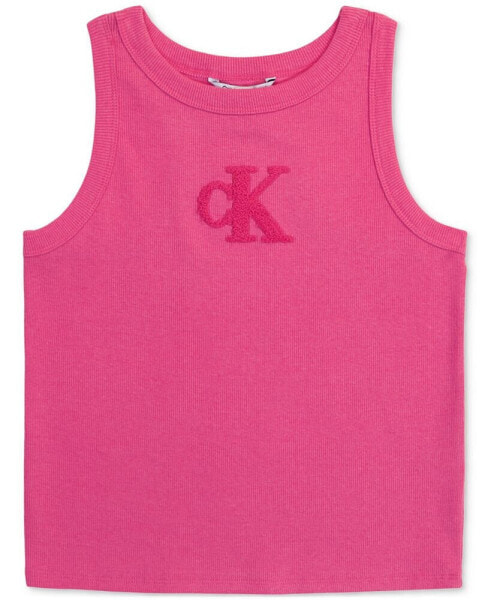 Big Girls Ribbed Racerback Logo Tank Top