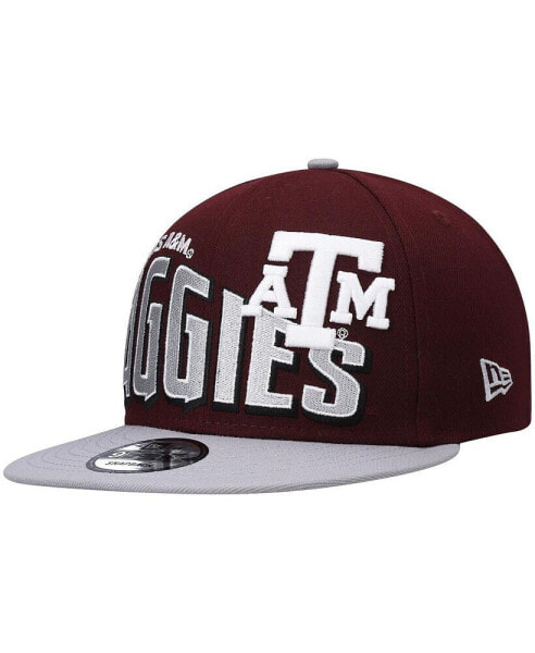 Men's Maroon Texas A&M Aggies Two-Tone Vintage-Like Wave 9FIFTY Snapback Hat