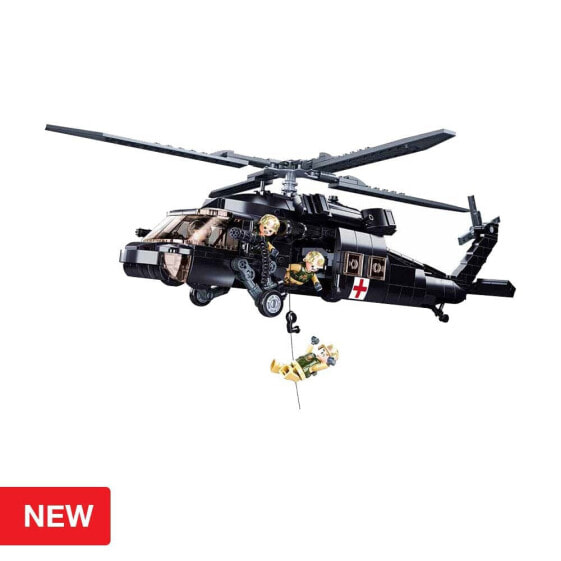 Игрушка конструктор Sluban Модельные кирпичи Uh-60 Black Hawk 692 детали