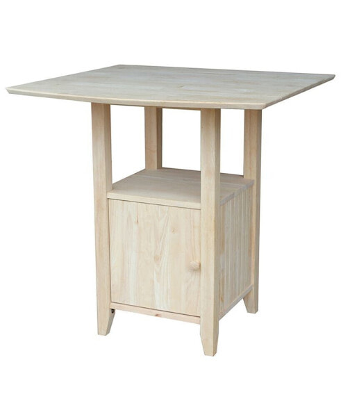 Dual Drop Leaf Bistro Table - Bar Height - With Storage