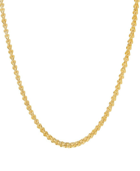 Polished Foldover Heart Link 18" Chain Necklace in 14k Gold