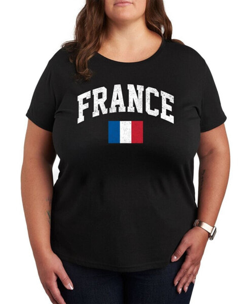 France Flag Plus Size Graphic T-Shirt