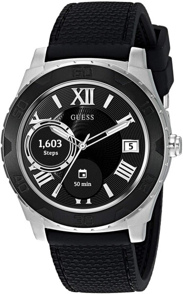 GUESS CONNECT Herren Edelstahl Android Wear Touchscreen Silikon Smart Watch C1001G1