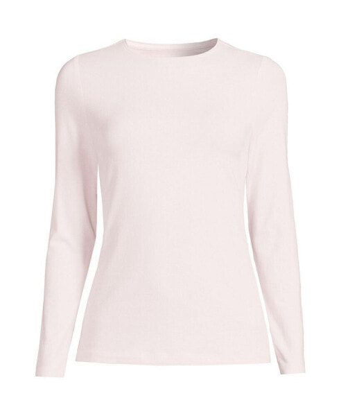 Women's Plus Size Long Sleeve Lightweight Jersey Crew Neck Top