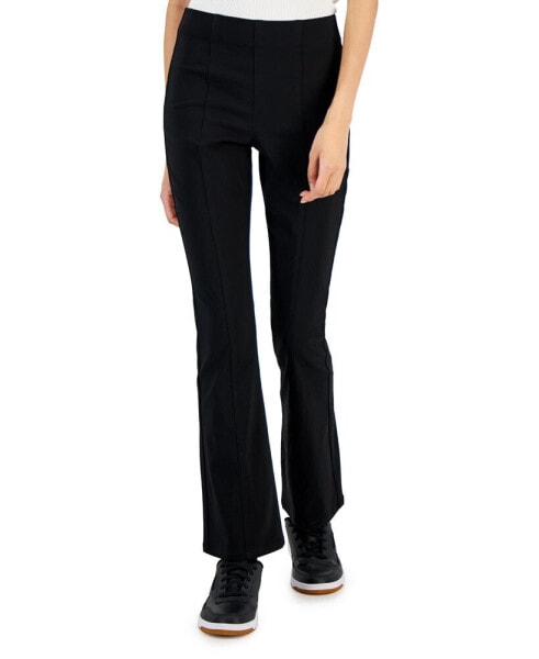Juniors' Seam-Front Pull-On Flare Jeans