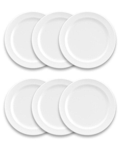 Melamine Edge Matte Dinner Plates, Set of 6