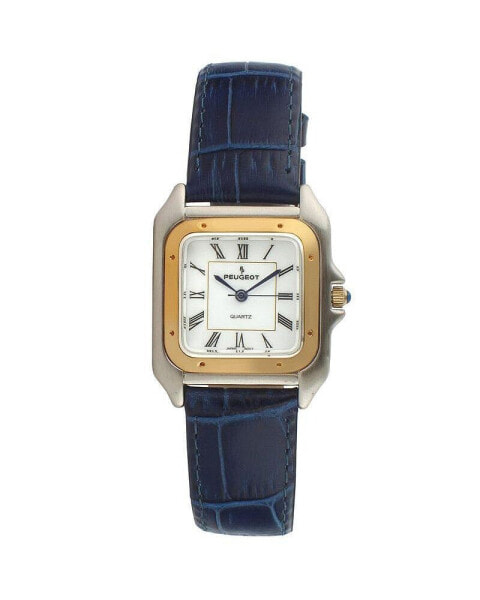 Часы Peugeot Square Tank Blue Leather Watch