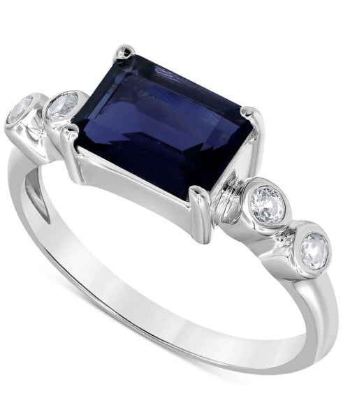 Iolite (1-1/2 ct. t.w.) & White Zircon (1/6 ct. t.w.) in Sterling Silver