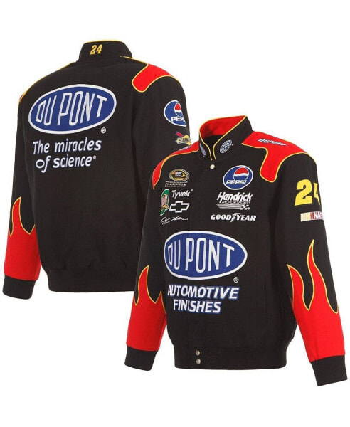 Men's Black/Red Jeff Gordon DuPont Twill Driver Uniform Full-Snap Jacket