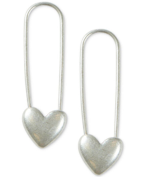 Серьги Lucky Brand Heart Safety Pin